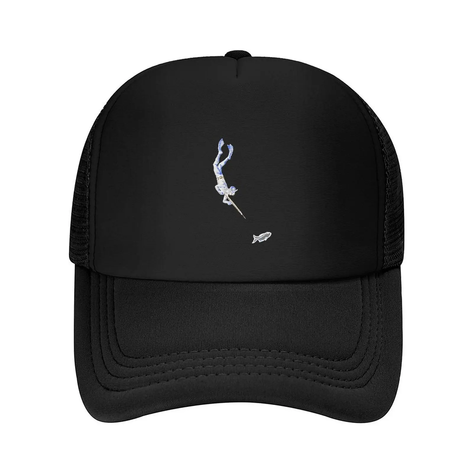 

Vintage Spearfishing Diver Underwater with Speargun and Fish URM Baseball Cap Rave cute fishing caps man Custom Cap Mens Women's