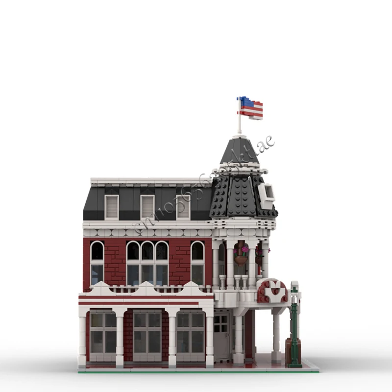 2230 PCS Medieval Ice Cream Parlor Deluxe Main Street MOC Customize Modular Building Block Simple Brick DIY Festival Toy Gift