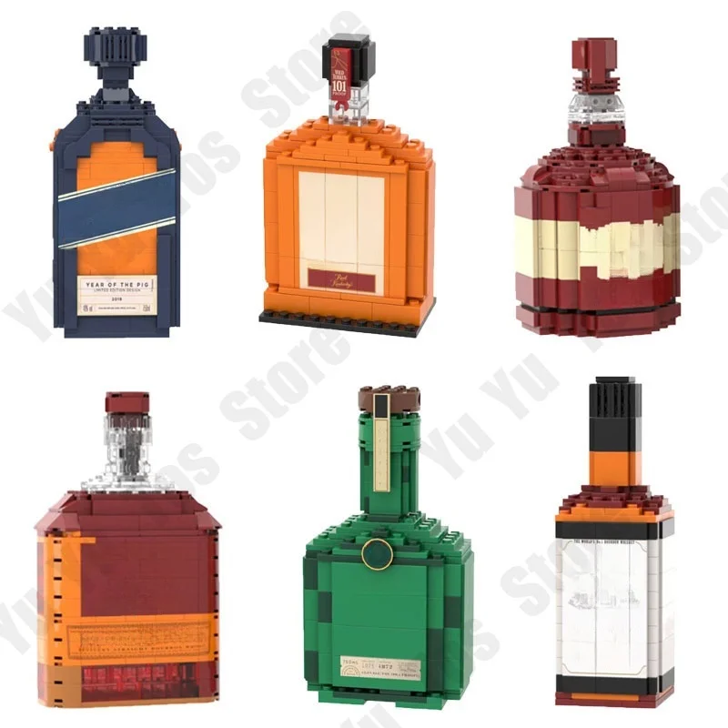 

Новая серия строительных блоков для бутылок вина, сборные строительные блоки, креативный строительный блок, украшения, домашний декор, креативные подарки