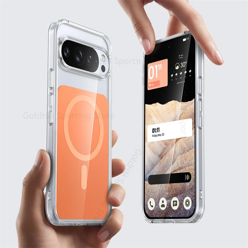 

Acrylic TPU Phone For Magsafe Case For Google Pixel 10A 9 Pro XL Magnetic Tough Shockproof Cover For GOOGLE 9a 10 Pro XL Fundas