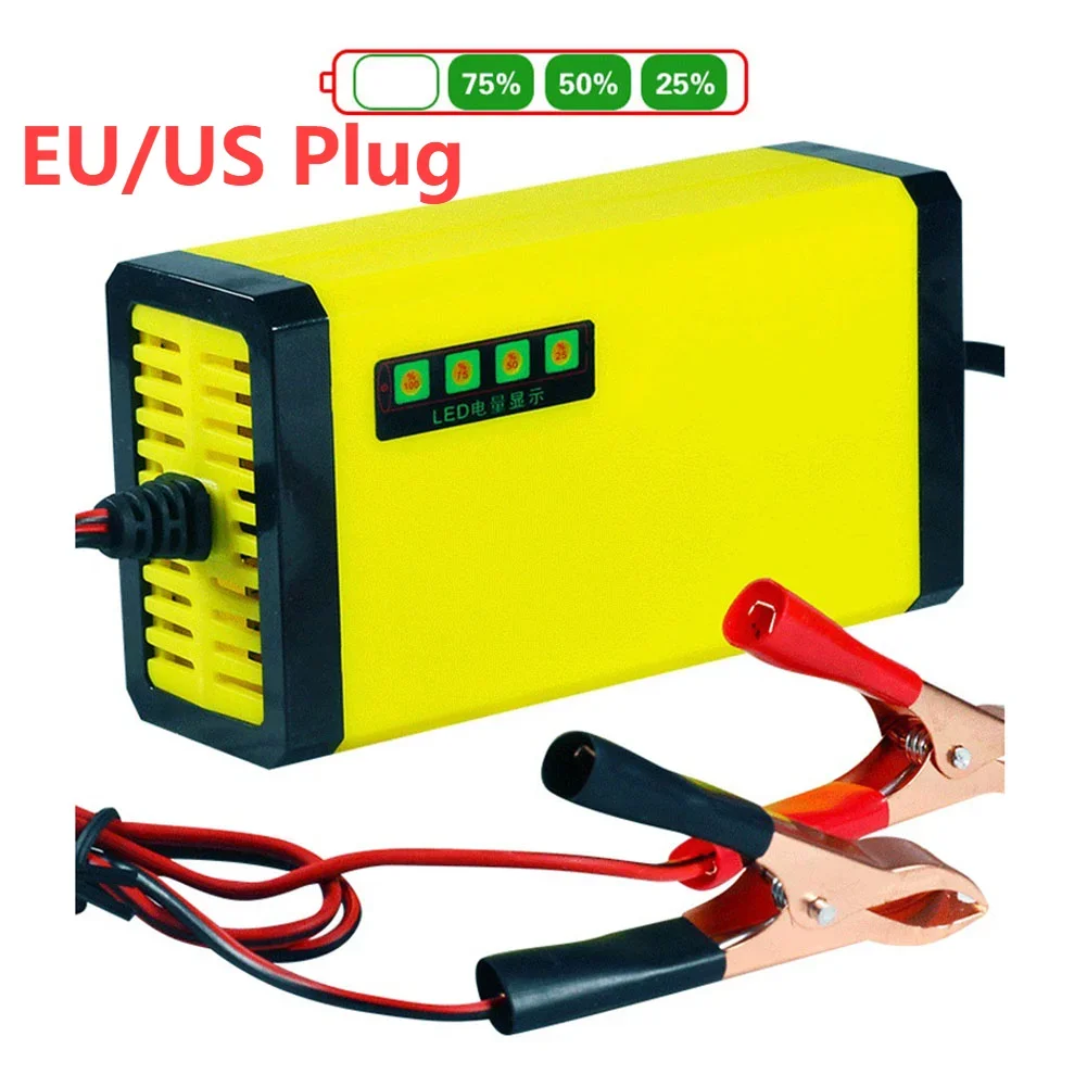 12V 2A LCD Display Smart Charger for 12V Motorcycle Car Battery Fully Automatic Charging Adapter Lead Acid Gel Charger 110V 220V 