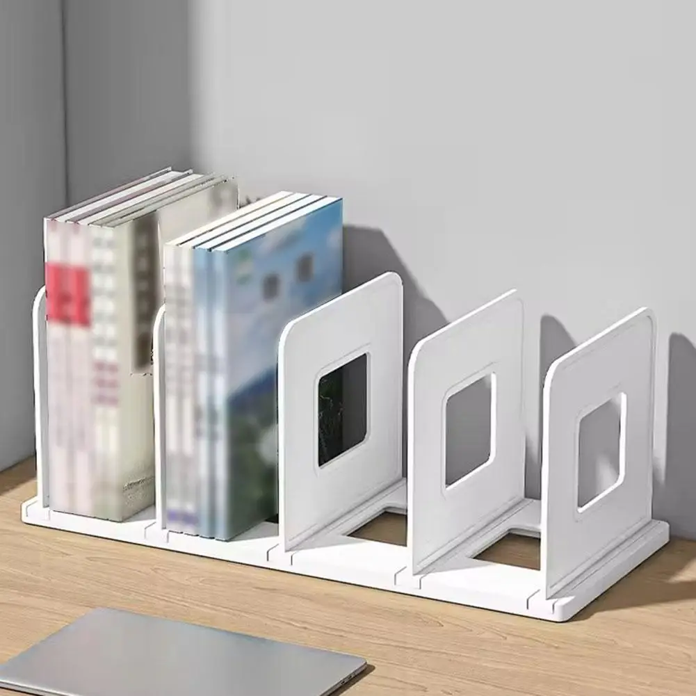 Acrylic L-Type Bookend Four-Shelf Desktop File Storage Display Bookshelf Office Organizational Tool for Home Use