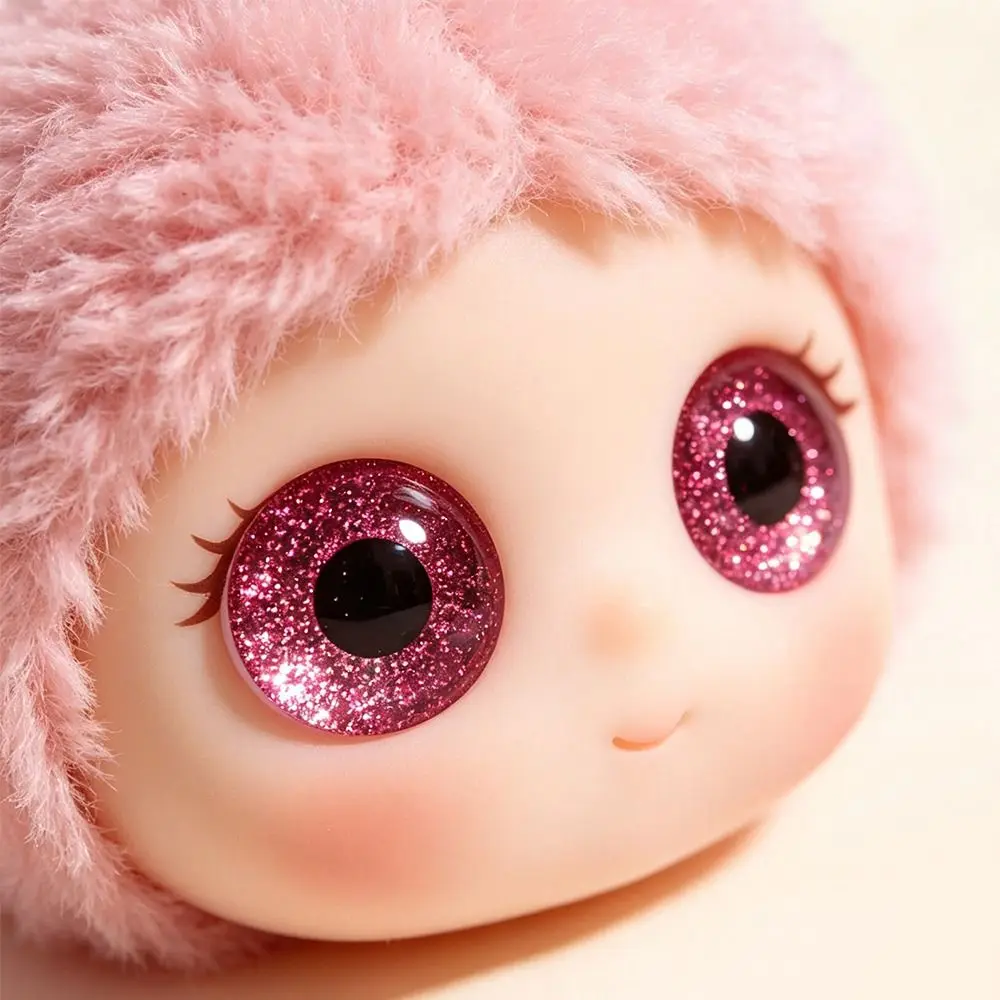 100pcs/bag Plastic Stereoscopic Flash Color Eyes Glitter Mix Colors DIY 3D Comical Round Glitter Eyes 18mm Golden Onion 3D Eye
