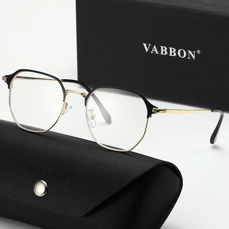 نظارات Vabbon الجديدة للرجال كاجوال للأعمال مضادة للضوء الأزرق بإطار رفيع فاخر وخفيف الوزن ومريح وعصري للقيادة بدون وصفة طبية، هدية مميزة 9191