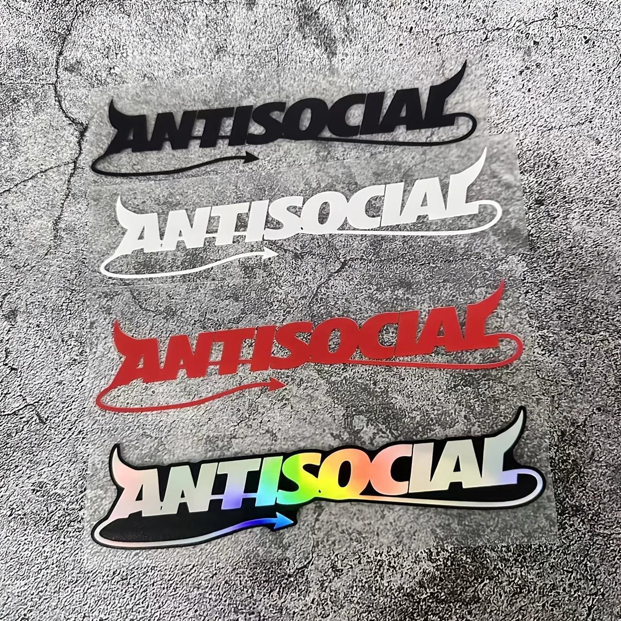 Adesivo de Capacete Anti-Social Pequeno Diabo (1 unidade), Vinil Decorativo Impermeável e Durável para Cobrir Riscos de Moto