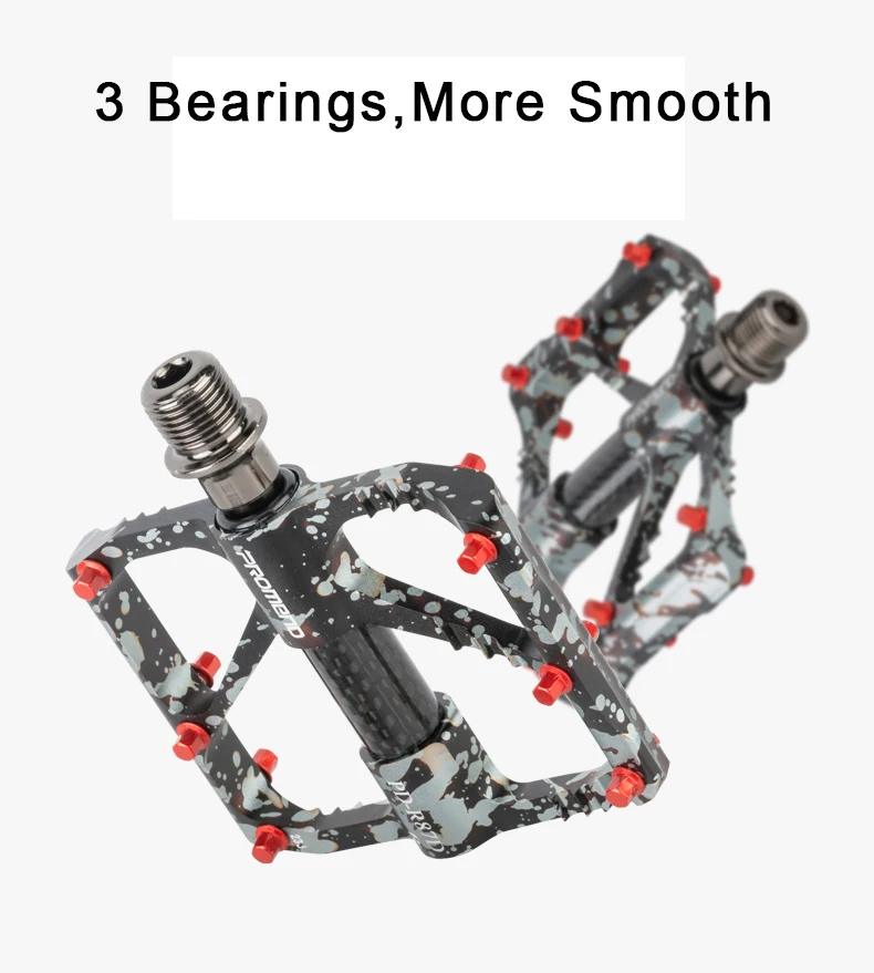 PROMEND MTB-Pedale, ultraleicht, 3-Lager-Pedal, Rennrad, spritzwassert, buntes Kohlefaser-Achsenrohr, Pedal, Fahrradzubehör – Detail 10