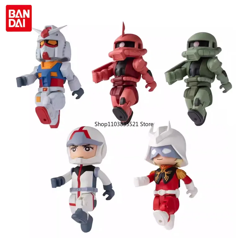 

BANDAI Original Bitlot GUNDAM Char&Amuro Ray RX78 ZAKU Warrior Q Version Action Figure Model Ornaments Kids Gift