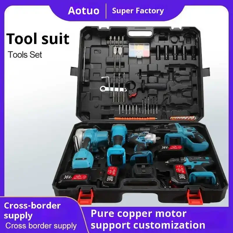 Brushless Lithium Power Tool Set Including Hammer Drills