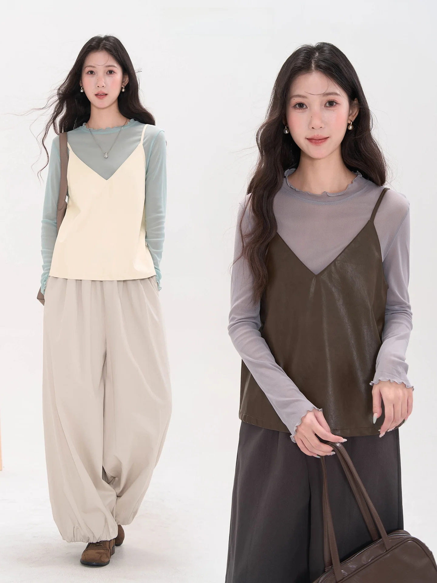 

Простой коричневый жилет из искусственной кожи для женщин, осенний универсальный топ для многослойного образа, цветочный принт, стиль Window Heme