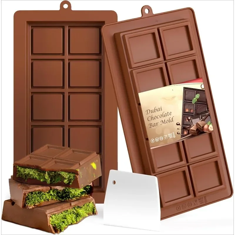 

Dubai Chocolate Bar Silicone Molds For Dark Chocolate Bar Pistachio Candy Bar Mold for Protein and Energy Handmade Gift 2025 New