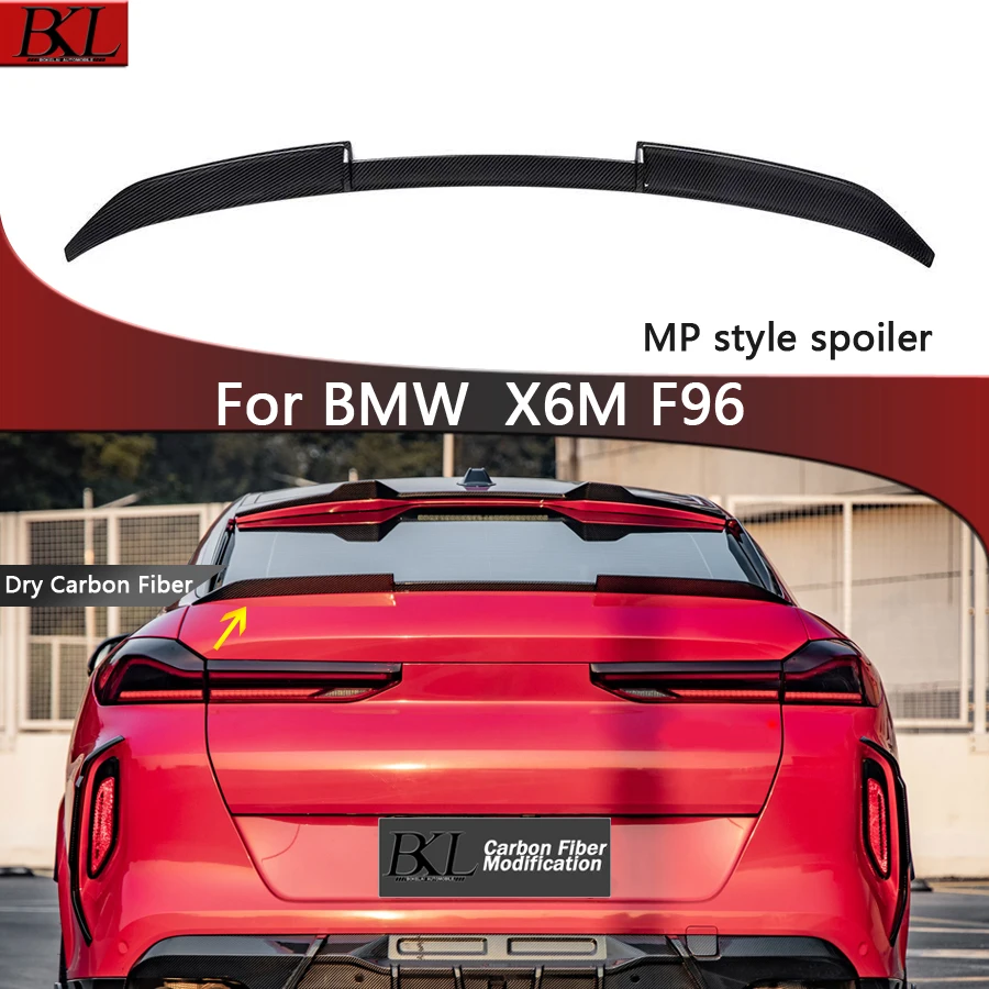 

For BMW X6M F96 MP style dry carbon fiber rear wing pressure tail wing carbon fiber rear spoiler modified car tail wing kit