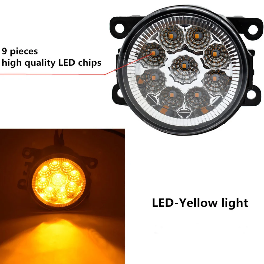 Car Styling 9-Pieces LED Fog Light Fog Lamp for Citroen C4 AirCross 2013 2014 2015 2016 2017 H11 12V Halogen Fog Lights Lamp DRL