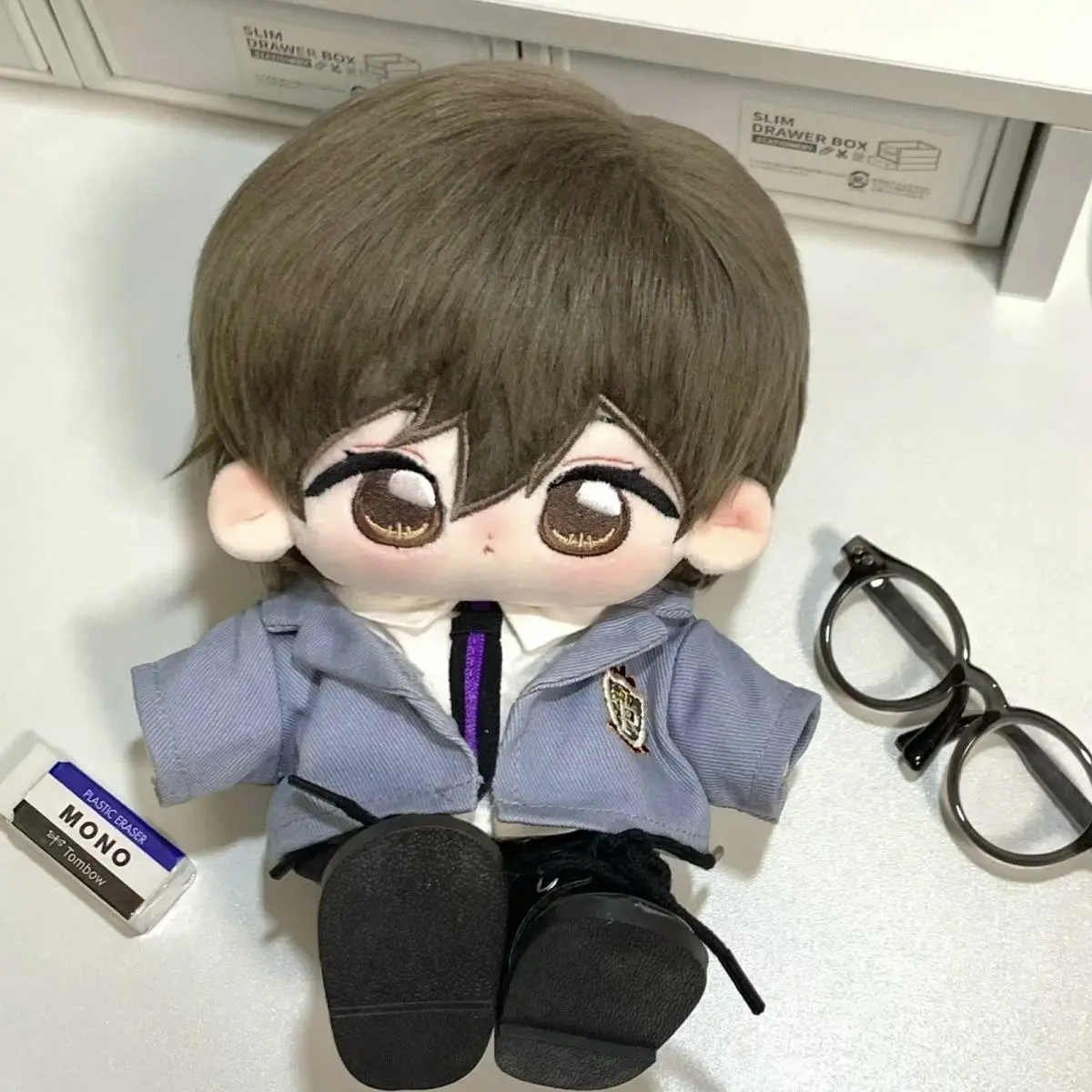 

Stuffed 20cm Haruhi Fujioka Fujioka Haruhi Cosplay Cartoon Plush Doll With Skeleton Doll Dress-up Toys for Kids Birthday Gift