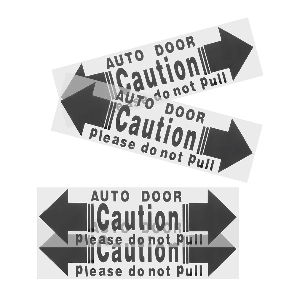 

4pcs Warning Stickers Automatic Unfolding Waterproof Adhesive Vinyl Decal For Scratch Protection Caution Automatic Door Sticker