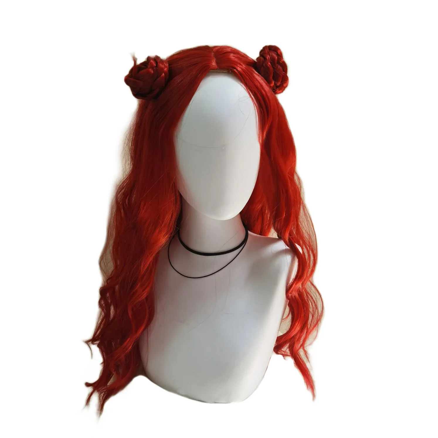 소녀를위한 애니메이션 코스프레 가발 성인 액세서리 가발 레드 할로윈 카니발 축제 소녀 여성 파티 가발