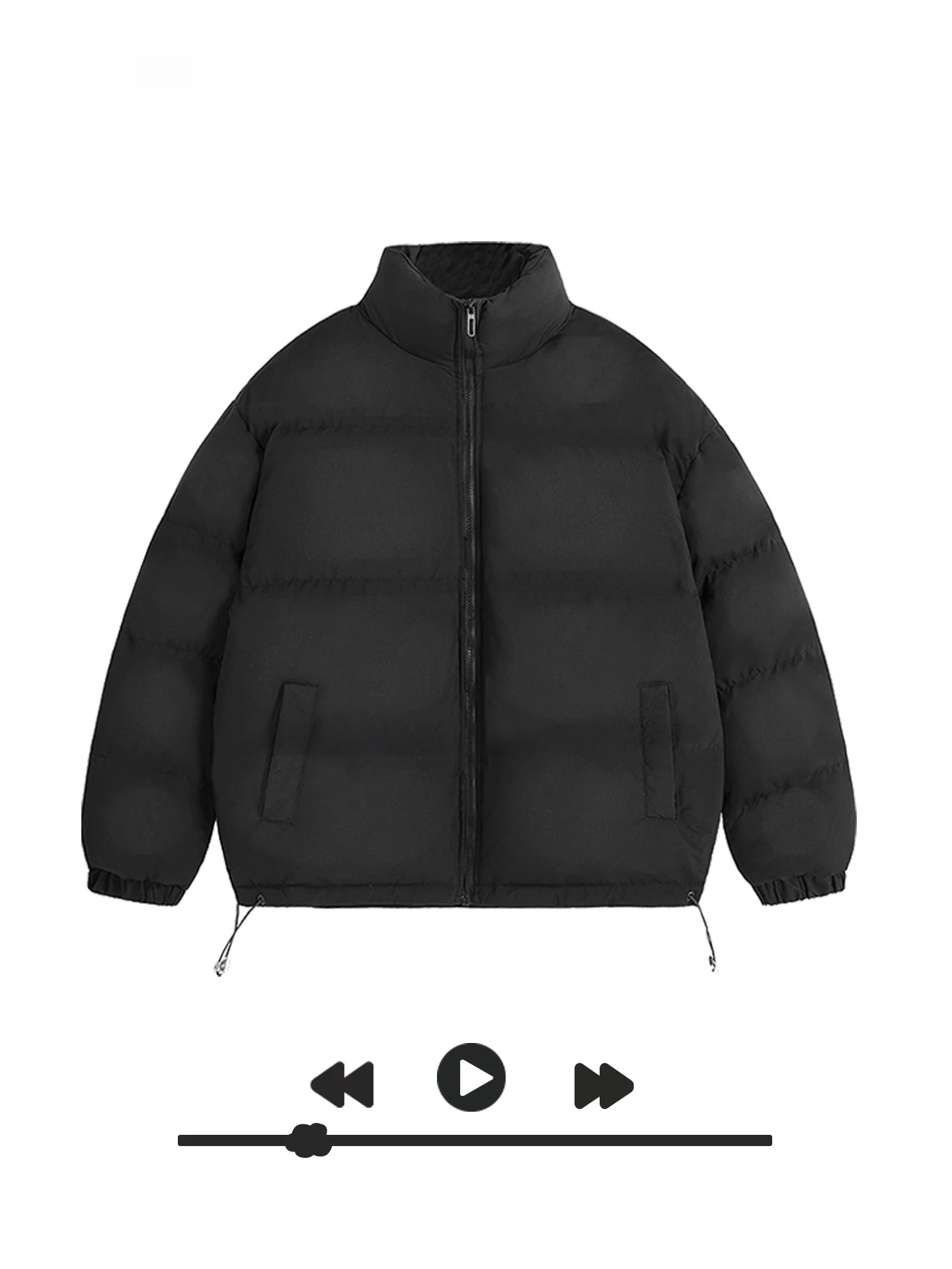 

Itono Winter New Pure Color Cotton Jaet Trendy Brand Casual Loose Bread Sle Zipper Coat Women's Faion Korean Sle Long...