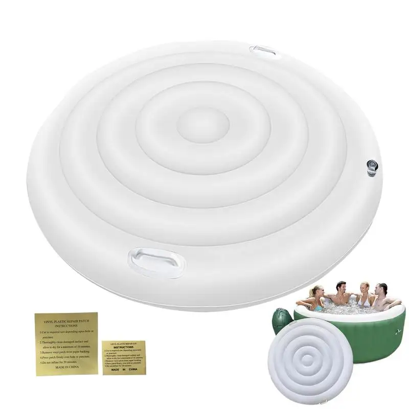 138cm/ 54.3in Hot Tub Cover Hot Tub Lid Protector Weatherproof Spa Accessories For Outdoor Wind Snow Dirt Debris Maintenance