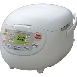 Zojirushi NS-ZCC18 Olla y calentador de arroz Neuro peluda, 10 tazas, blanco premium, fabricado en Japón