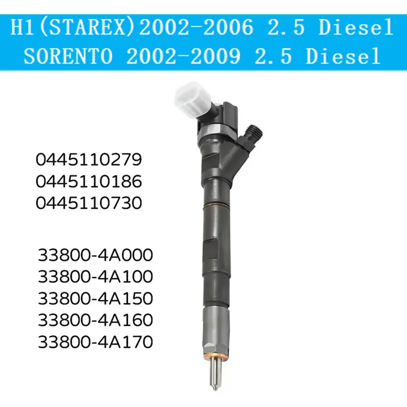 Diesel Fuel Injector Nozzle 33800-4A000 0445110279 for KIA SORENTO 2002-2009 2.5 Hyundai H1 (STAREX) 2002-2006, New