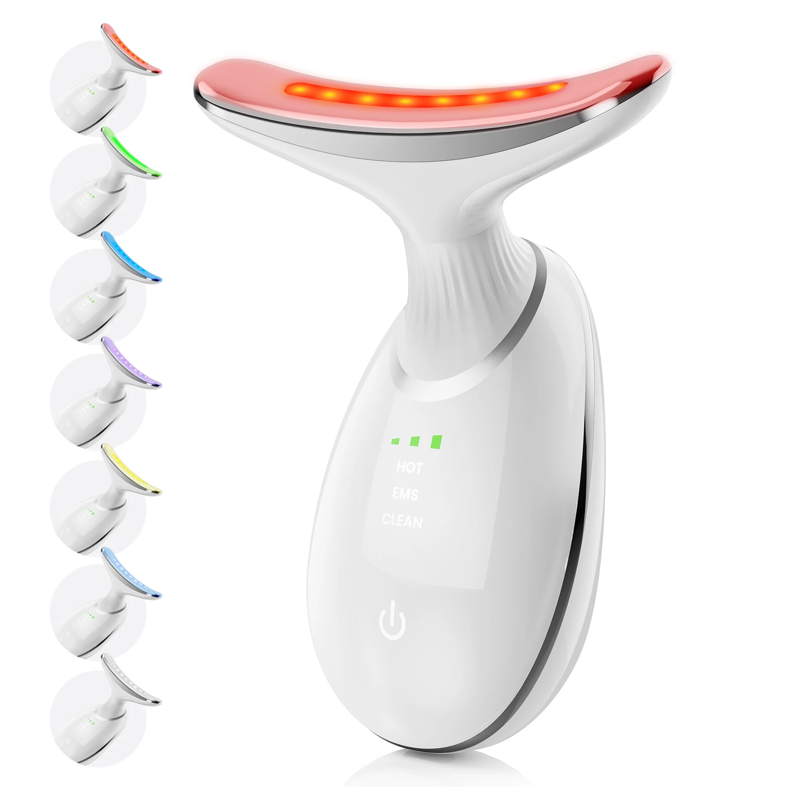 

Face and Neck Massager, Handheld Red Light Therapy for Face -7 Color LED Facial Beauty Device with 3 Beauty Modes