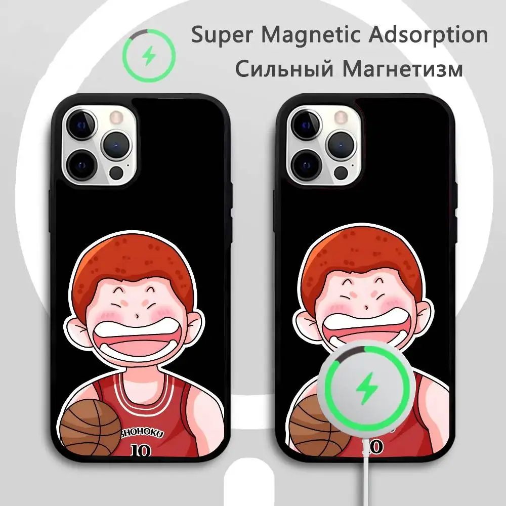 EPC Cute Anime Slam Dunk Phone Case Strong Magnetic For IPhone 16 15 14 13 Pro Max 11 12 Mini For Magsafe