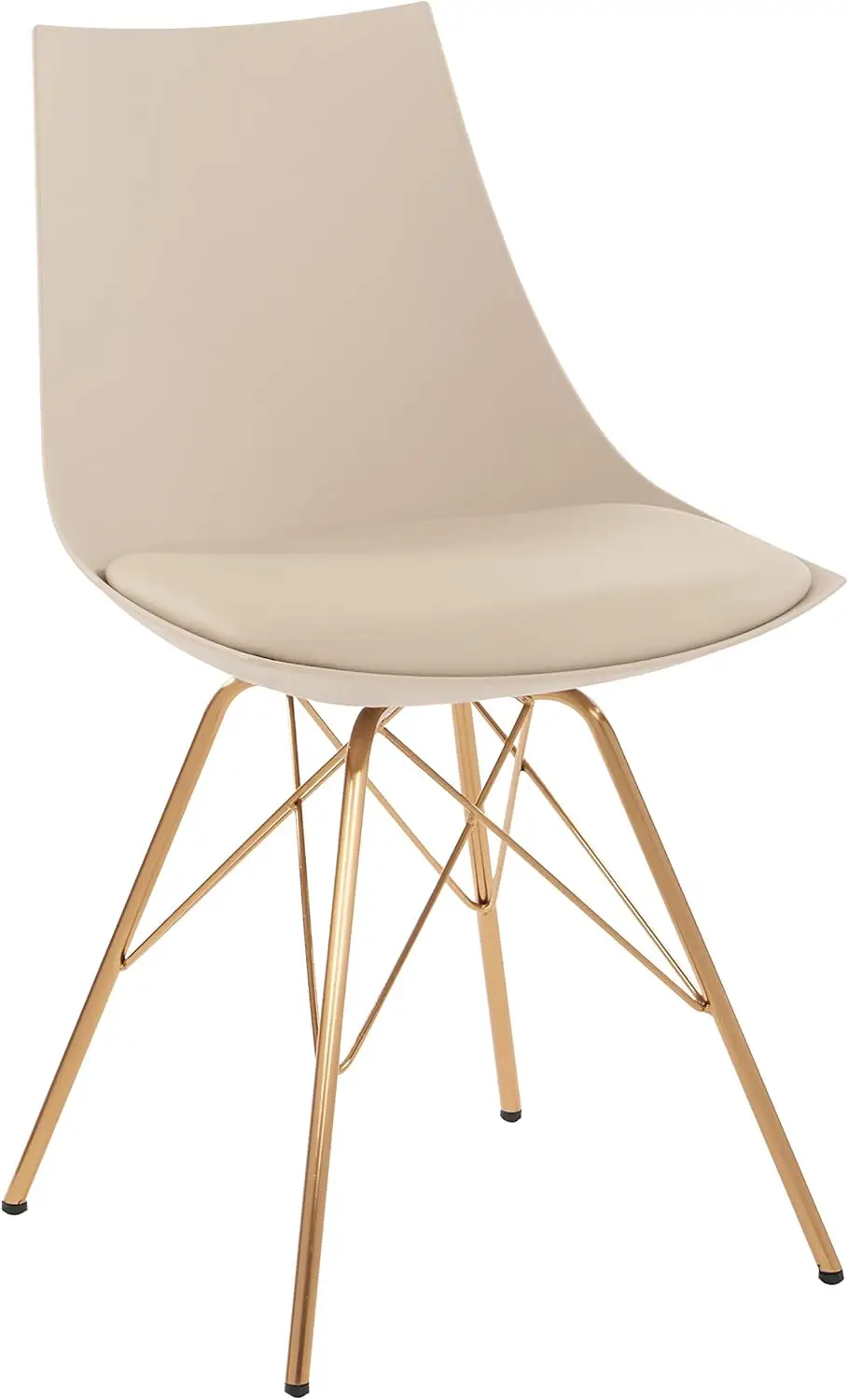 Oakley Mid-Modern Bucket Chair, Kunstleder, Creme