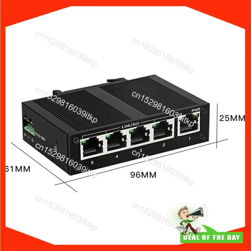 August 3X 5 Port 100Mbps Network Switch Ethernet Industrial Grade Switch Unmanaged Rail Type Industrial Network Splitter