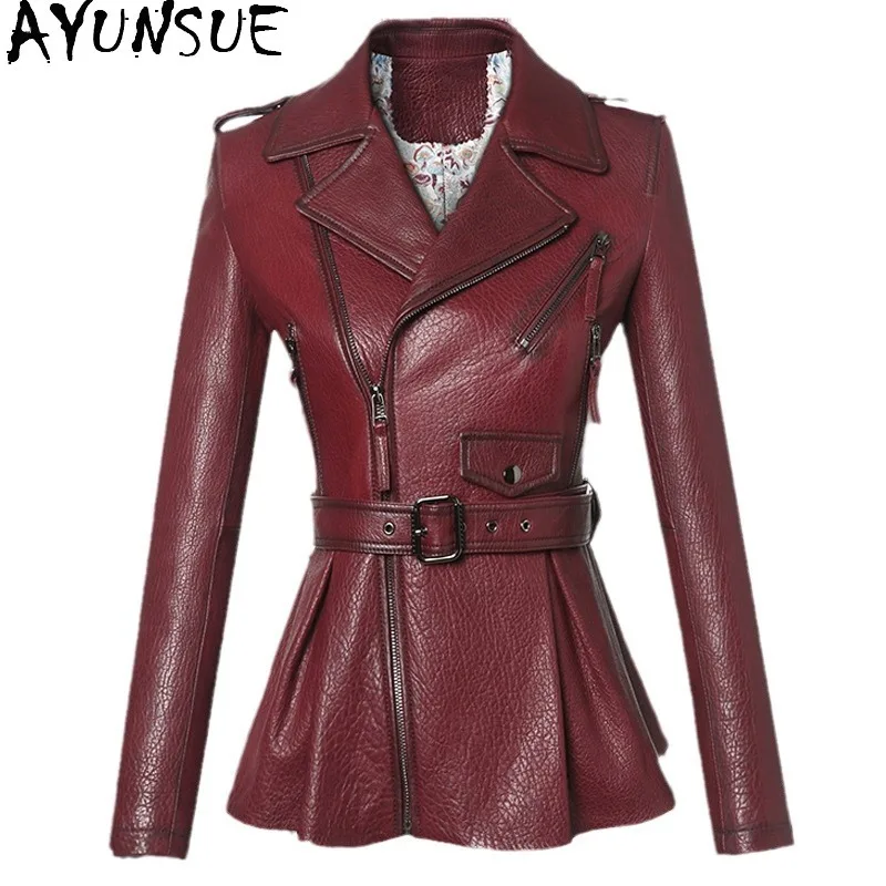 AYUNSUE veste en cuir véritable femmes vestes De moto printemps automne vêtements 100% peau De mouton femmes manteaux 2025 Jaqueta De Couro