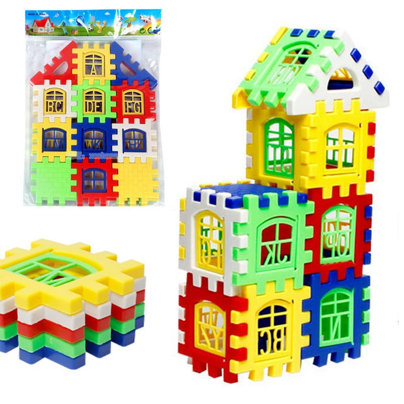 

24Pcs Building Blocks Kits DIY Assembled House Construction Developmental Toy for Children 3D Bricks Colorful Puzzle Toys Gifts