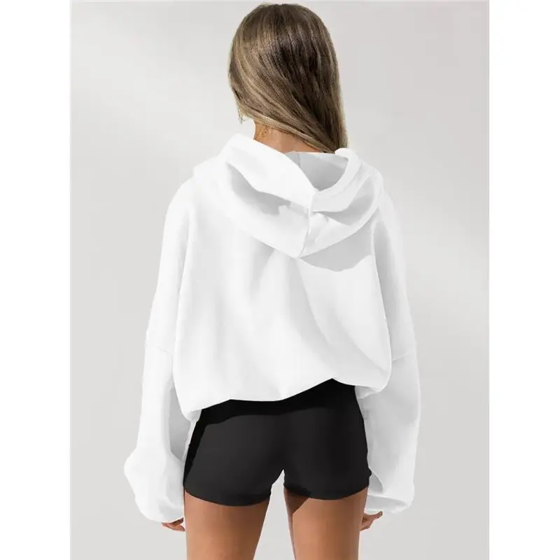 

Длинный цветной спортивный повседневный кардиган-худи для женщин, осенне-зимняя верхняя одежда, трансграничная покупка