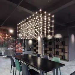 Modern Luxury Chandelier starry sky firefly light cube Pendant Lamp For Dining Room Office Hotel LED Large Hanging Chandelier