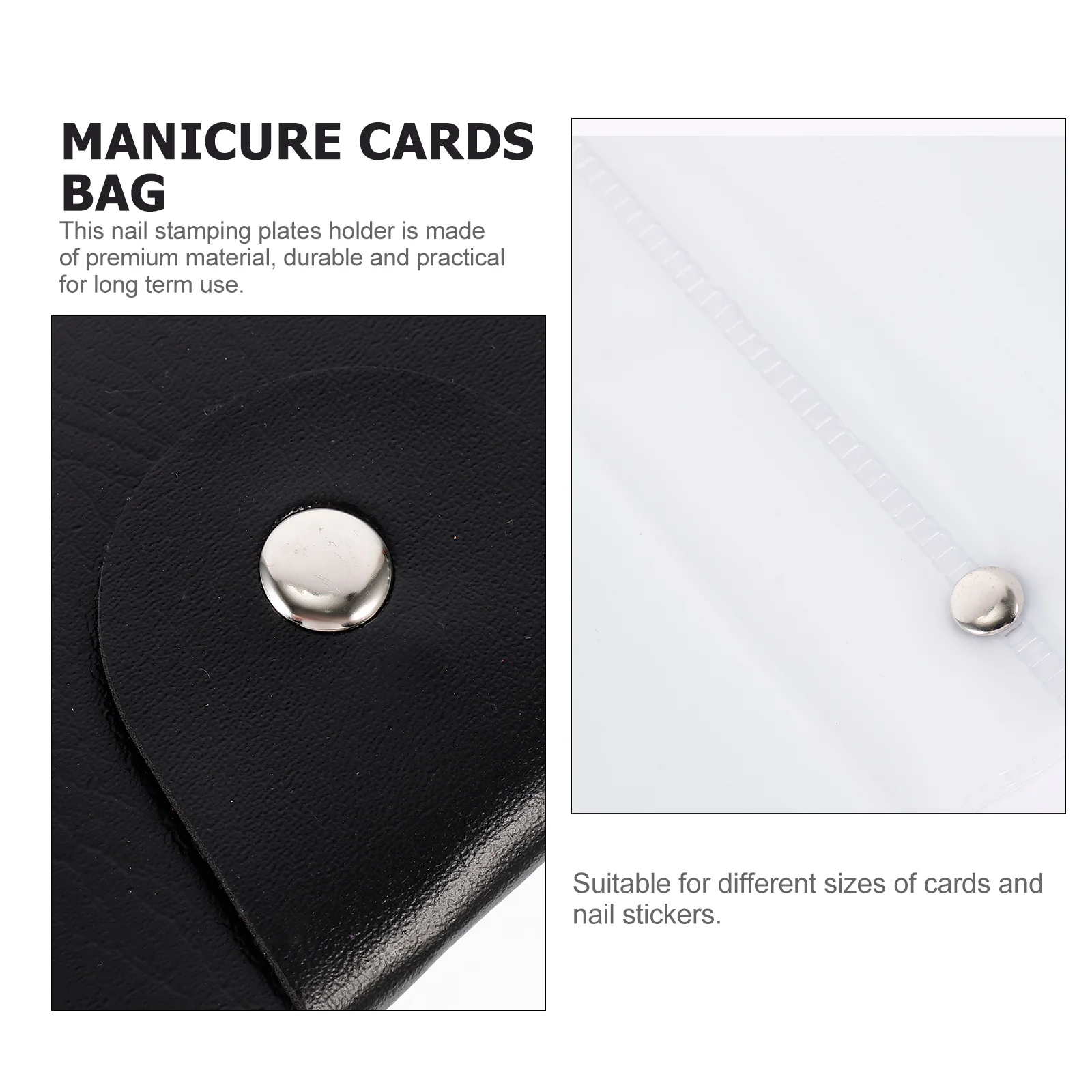 

2pcs Nail Plates Bag Compact Portable Stamping Template Pouch 20Slots Organizer For Manicure Cards Storage Pu Cases