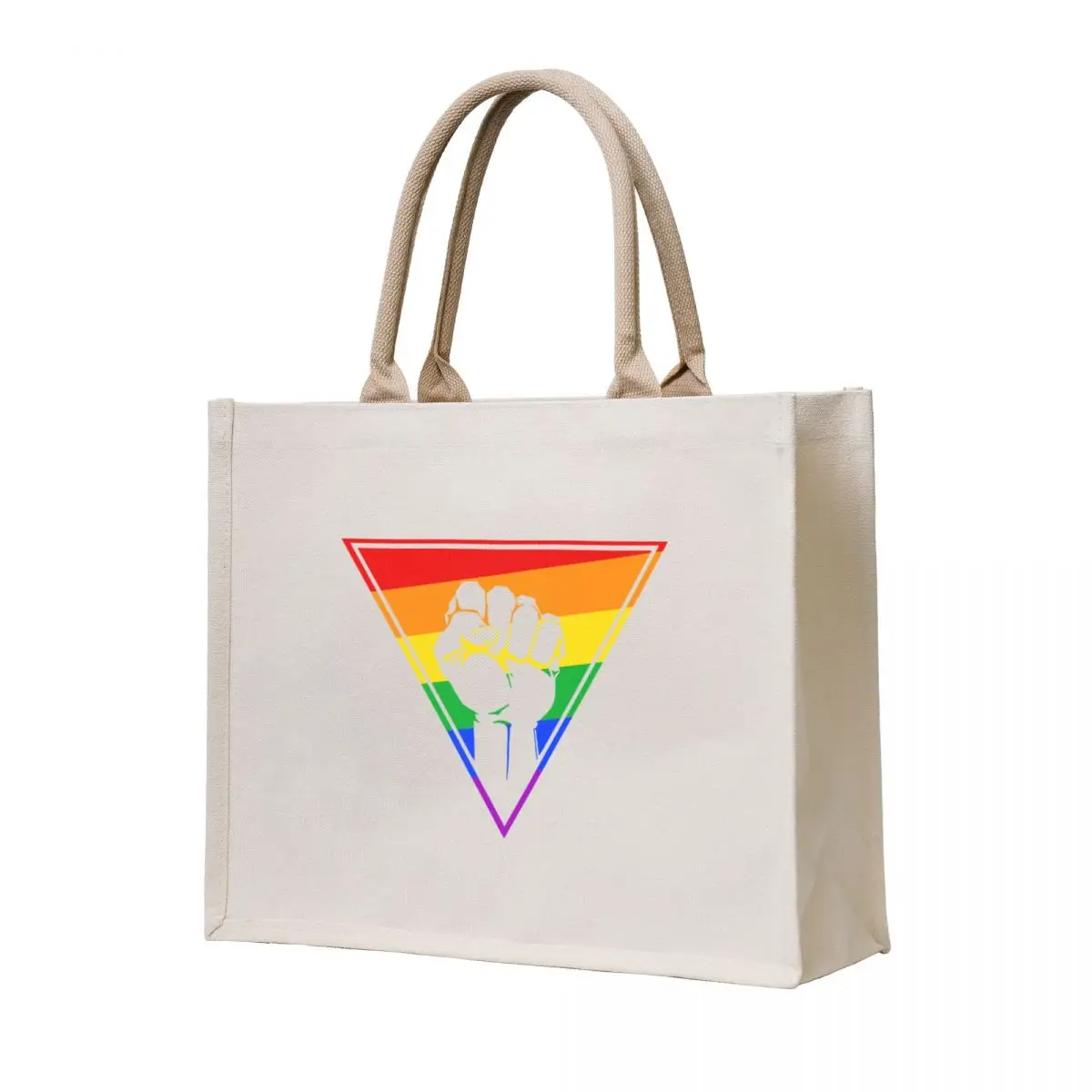 

Pink Triangle - Keep on fighting, Rainbow Style Tote Bag Women bags tote bag screen sac pour femme Big bag
