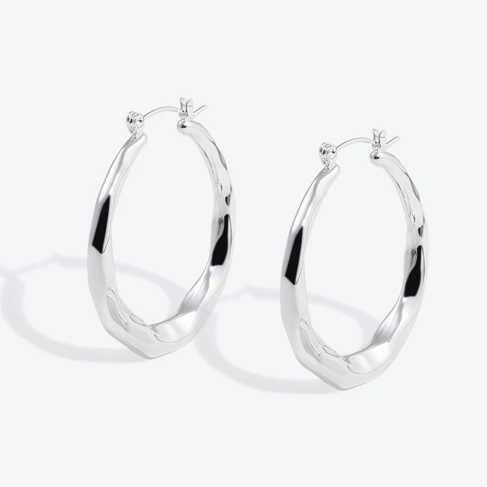 

Glossisland 925 silver plated stainless steel ladies Diamond cut earrings Silver white trendy jewelry accessories