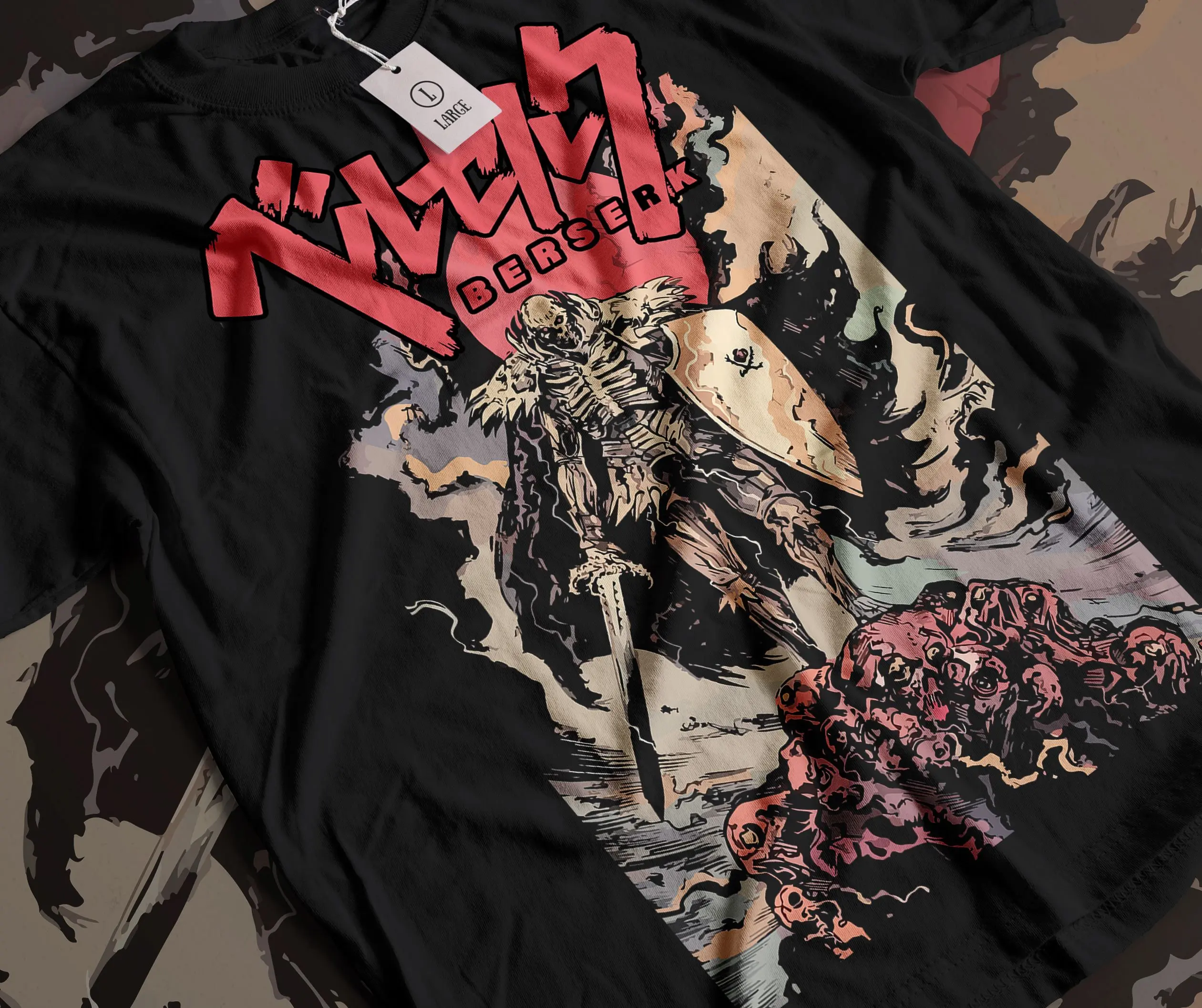 Unisex Skull Knight Shirt, Anime Vintage Special T-shirt, Anime Manga, Anime Shirt, Black Swordsman, Graphic Anime Tee