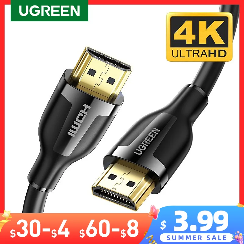 UGREEN HDMI Cable 4K/60Hz Splitter Switcher Cable 2.0 4K/60Hz for Ps4 TV Box Apple TV Male to Male 4K Audio Speaker Cable 4K