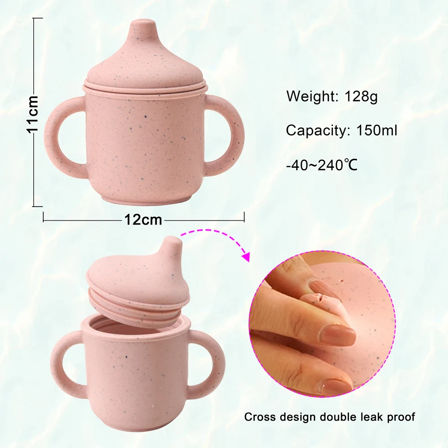 New Design Baby Learning Drinking Kids Silicone Training Cup With Handles Water Bottle Feeding Drinking Cup Baby Stuff