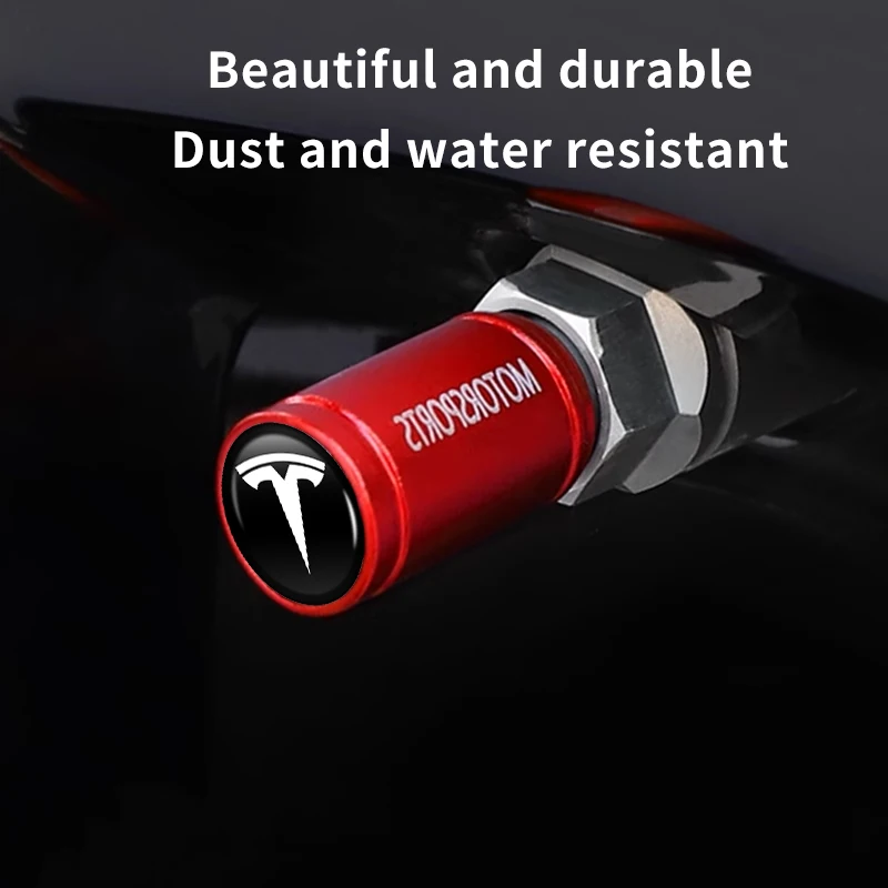 Car Tire Valve Cover Aluminium Alloy Tire Wheel Stem Air Valve Cap For Tesla Model 3 Y S X 2021 Roadster Cybertruck Juguete