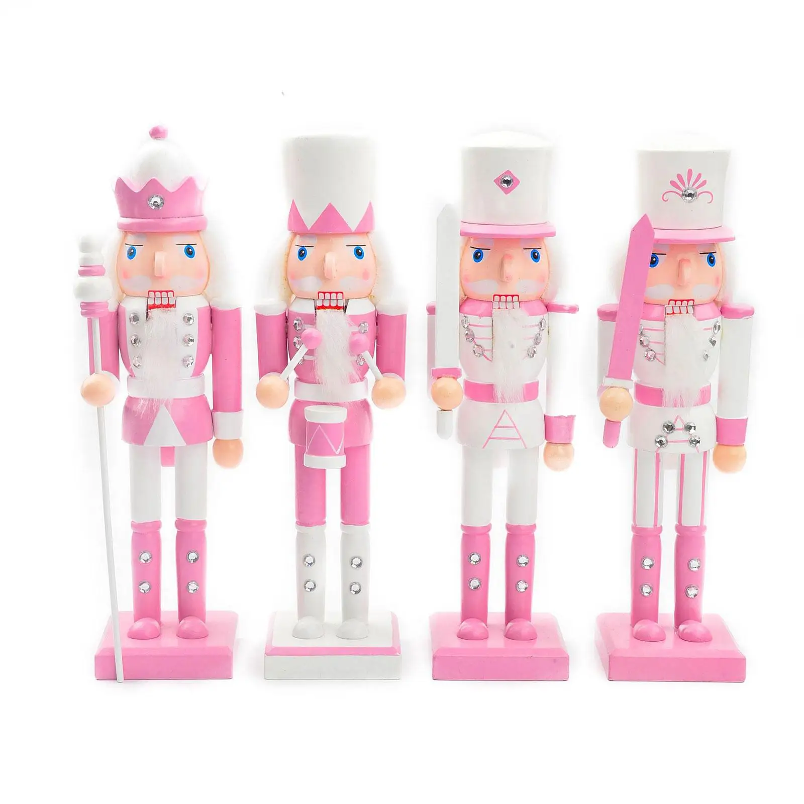 Christmas Decor Pink 25cm Nutcracker Figurine Christmas Nutcracker Soldier for Mantel Xmas Tree Scene Holiday Layout Bedroom