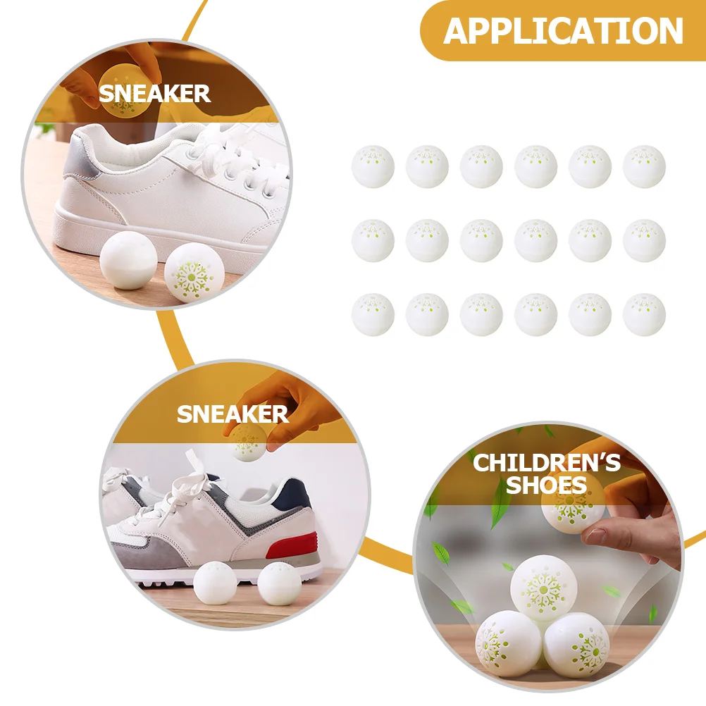 18 Pcs Shoe Deodorant Ball Deodorizer for Lockers Golf Shoes Gym Bag Sneakers Children's Car Household Plastic Cabinet