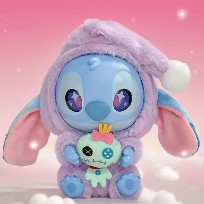 Disney！New Stitch Eat Some Thing Before Sleep Series Vinyl Blind Box Bag Pendant Cute Plush Doll Mystery Box Toy Surprise Gifts