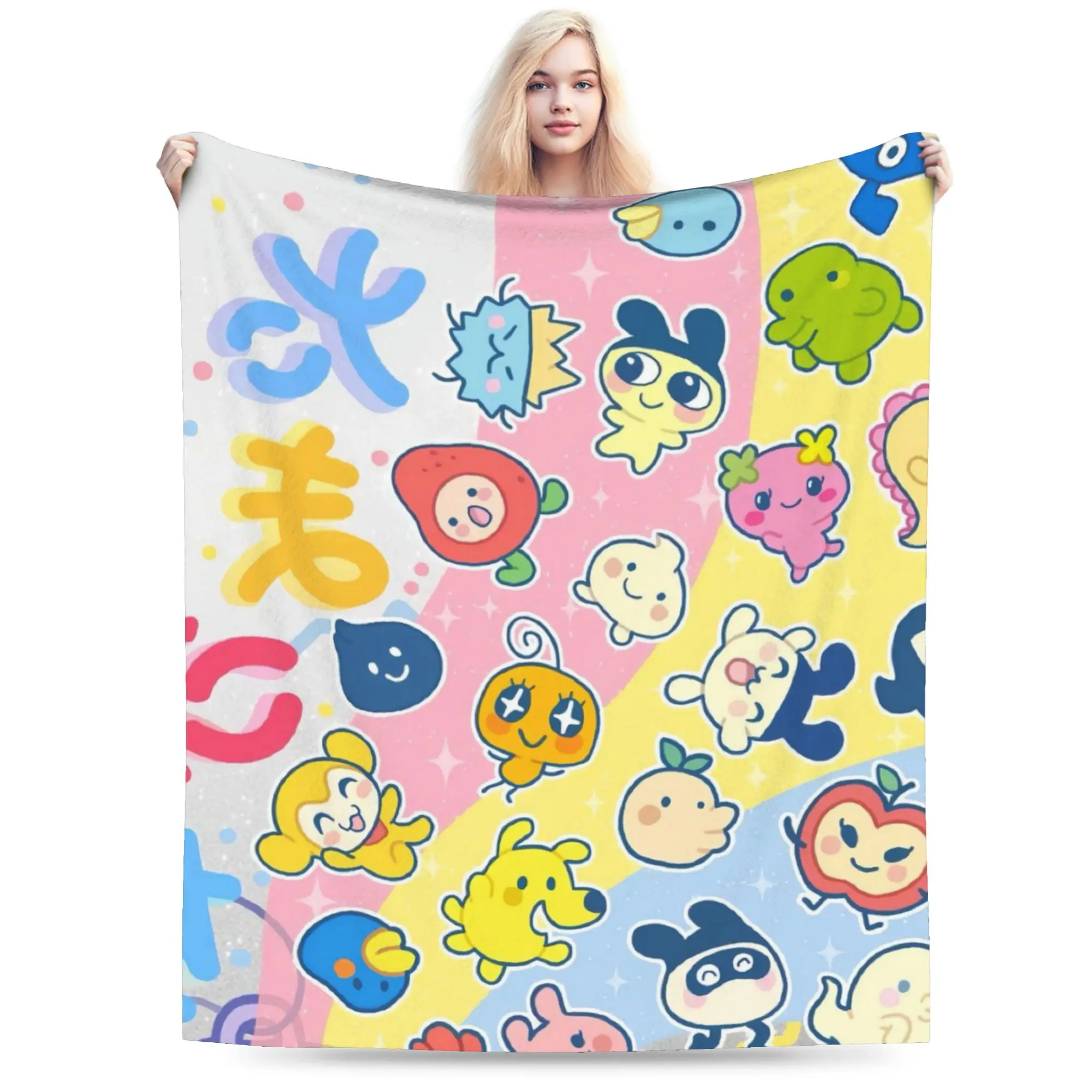 Cartoon T-Tamagotchi Blanket Cozy Soft  Throw Blankets for Couch 50x60 Inch Multi-size Rug Piece
