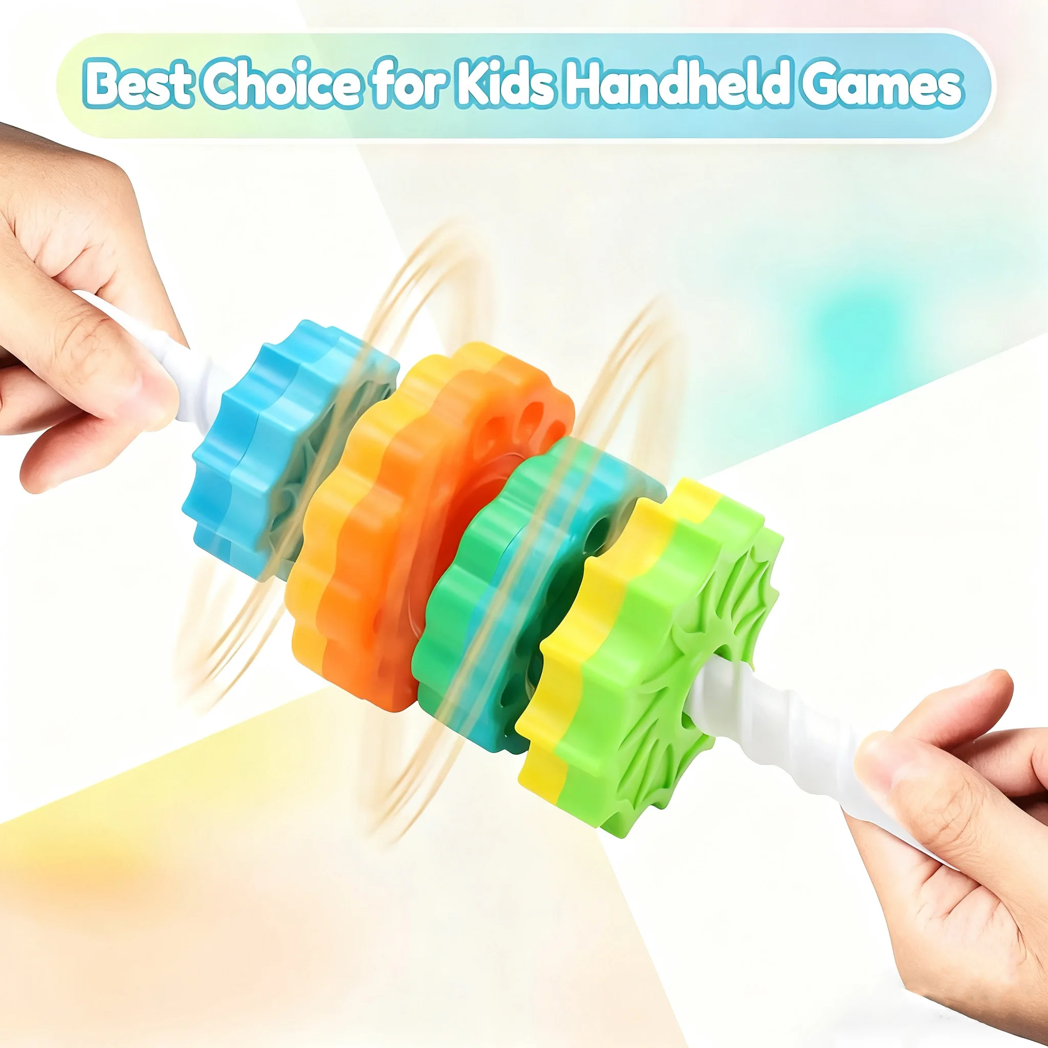 New 2025 Children's Montessori Sensory Toy Spinning Rainbow Gear Stacking Turret Tower Toddler Motor Skill Gift Educational Play