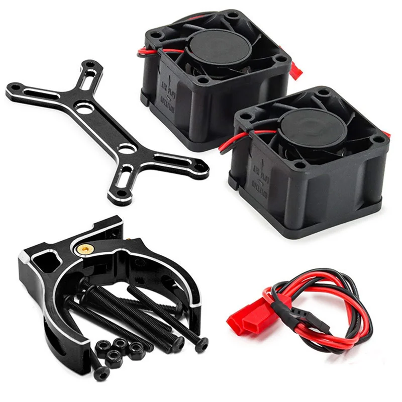 CJSD-RC Car Upgrade Dual Cooling Fan 4985 1717 Motor Heat Sink Kit For 1/5 Traxxas X-Maxx 6S 8S Arrma KRATON Outcast