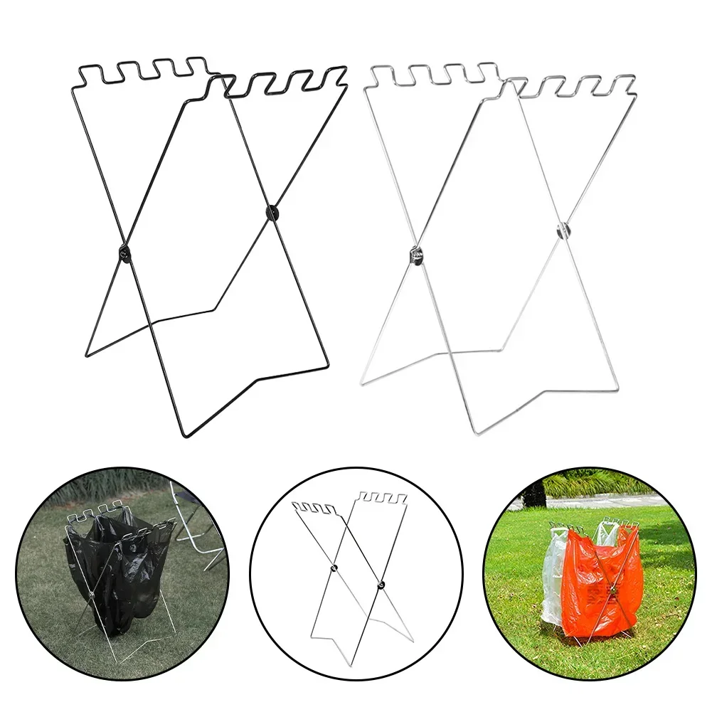 Bin Bag Holder Portable Bin Rack Folding Bin Holder Stand For Camping Picnic Mat White/Black Bin Bag Holder For Living Room