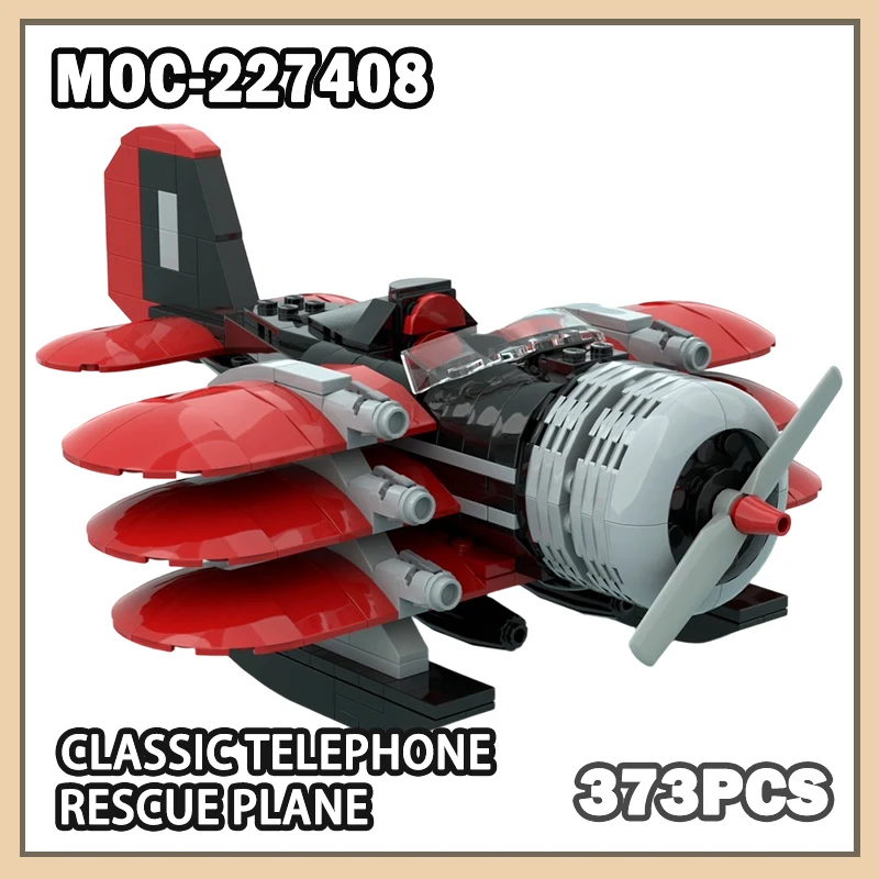 

MOC-227910 Cartoon Nostalgia Classic Telephone Rescue Plane Building Block Model Brick Set Creative Gifts Particle 329PCS