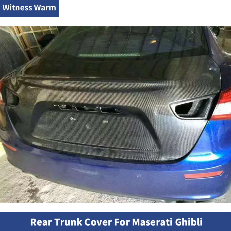 Couverture de coffre arrière en fibre de carbone pour Maserati Ghibli, couvercle de coffre arrière, lèvre de coffre, 2014-2019