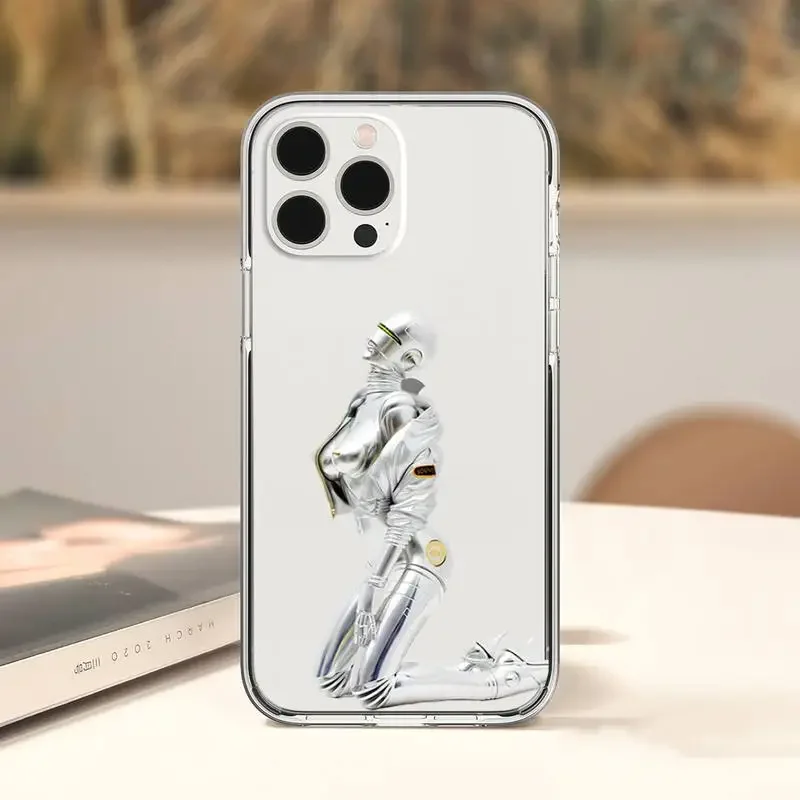 Art H-Hajime S-Sorayama Phone Case For iPhone 11 12 Mini 13 14 Pro XS Max X 8 7 6s Plus 5 SE XR Transparent Shell