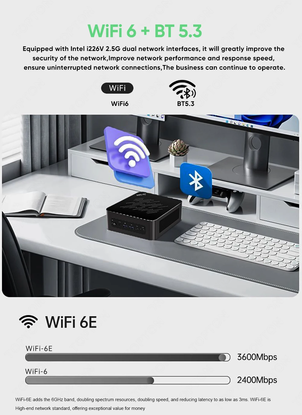 토포튼 게이밍 미니 PC AMD 라이젠 AI 9 H 465 ES HX 370 ES 7 PRO 350 ES OCuLink USB4 2x2.5G LAN 데스크탑 컴퓨터 윈도우 11 WiFi6E 썸네일 5