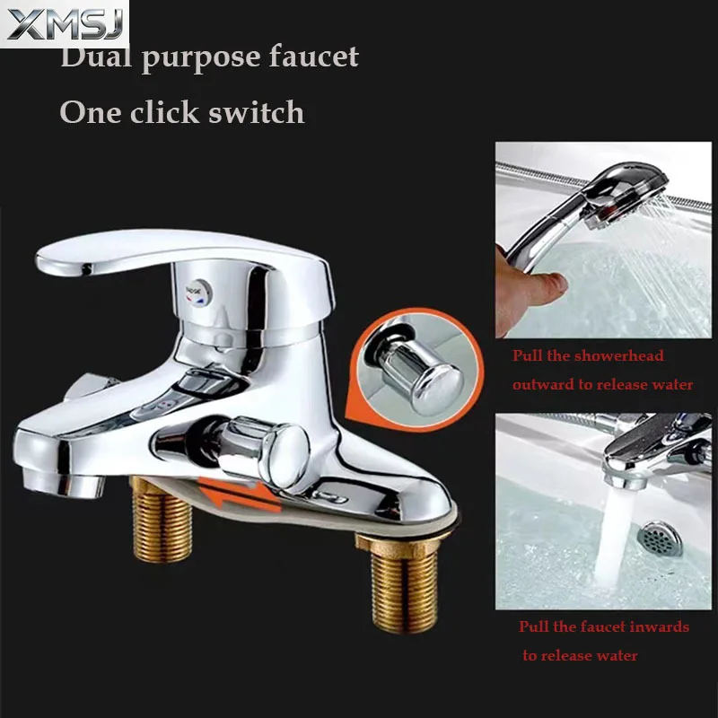 

Bathroom Two-Hole Sink Faucet, Zinc Alloy Dual Handle Mixer Tap, Ceramic Valve & 10cm Installation